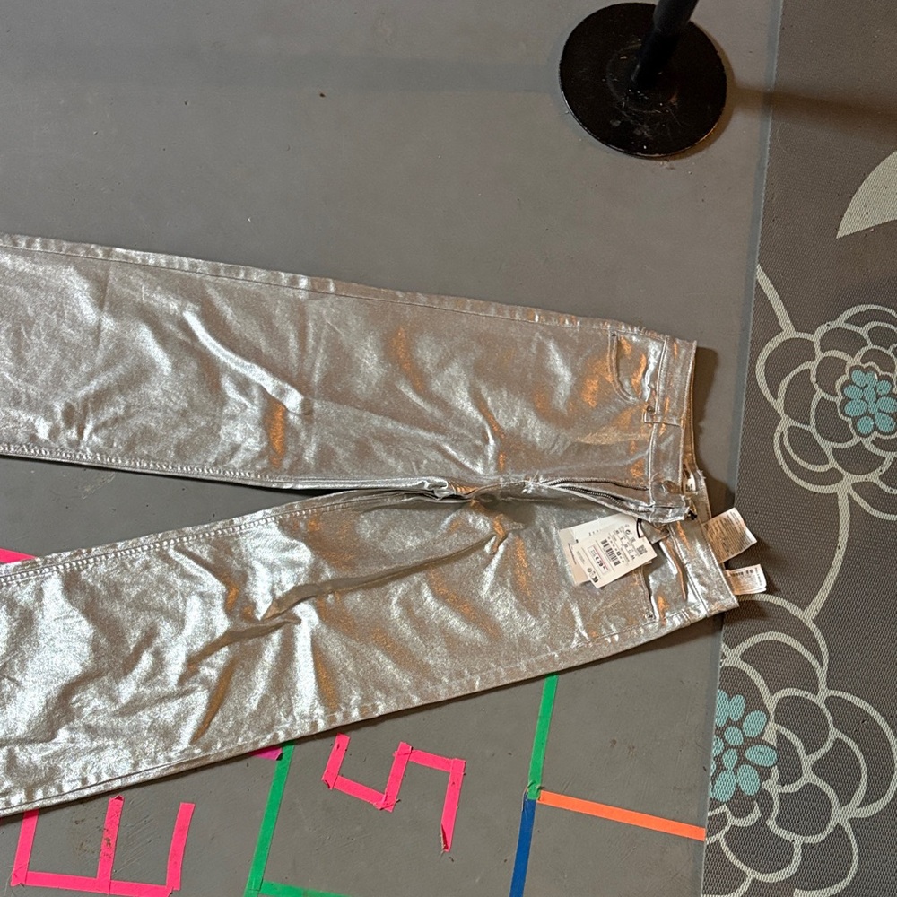 Silver Wide Leg Pants